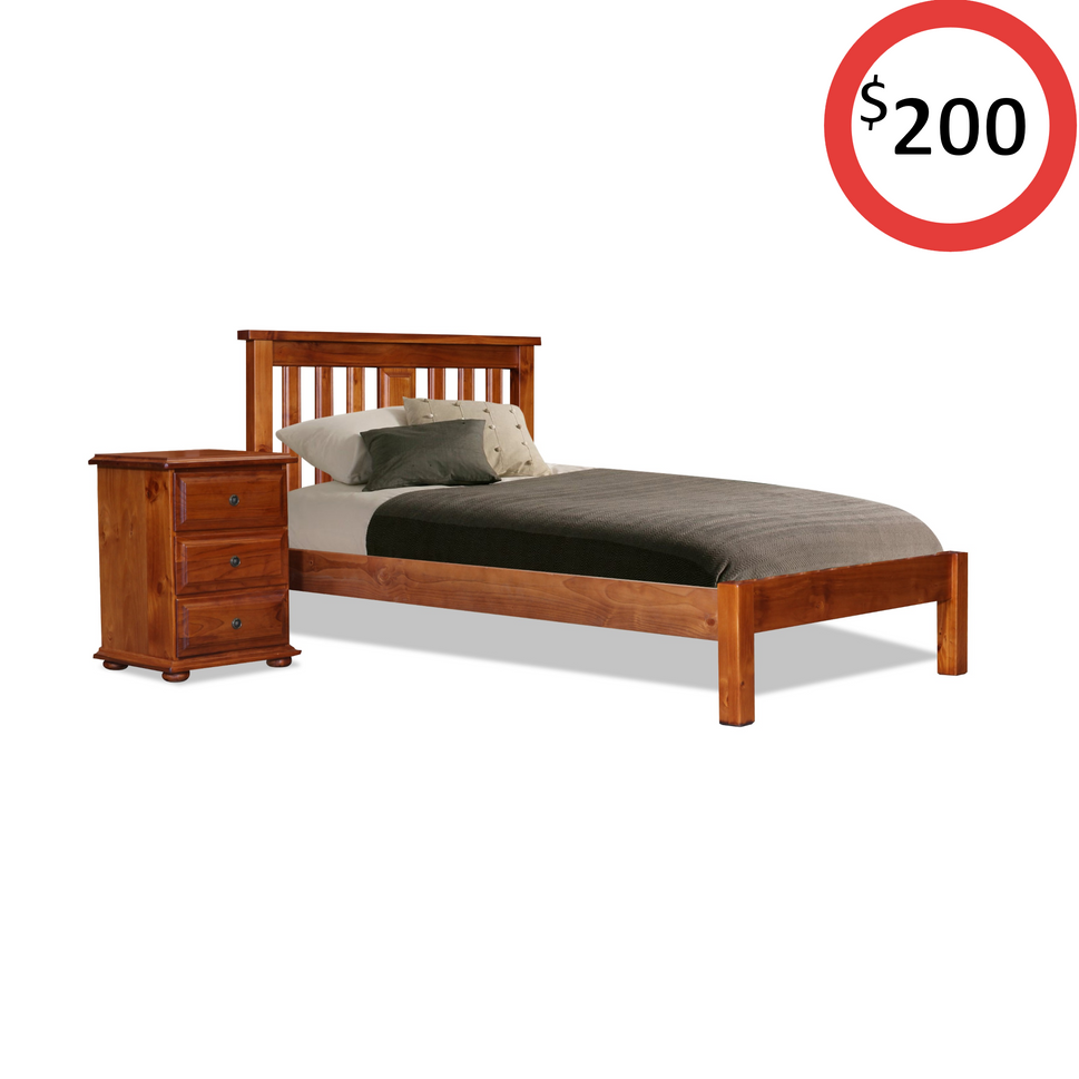 Charlton Single Bed with Doona End - Only Walnut Color Available