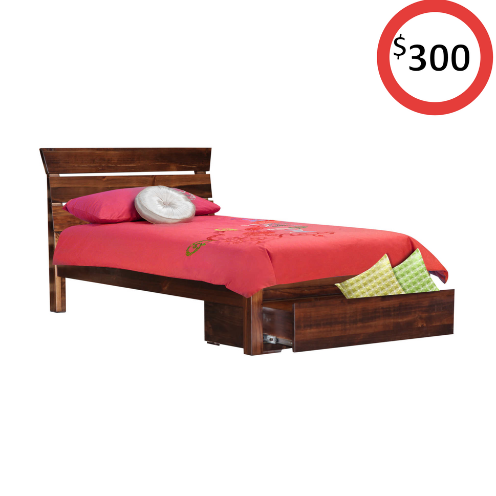 Eureka King Single Bed with Storage Drawer