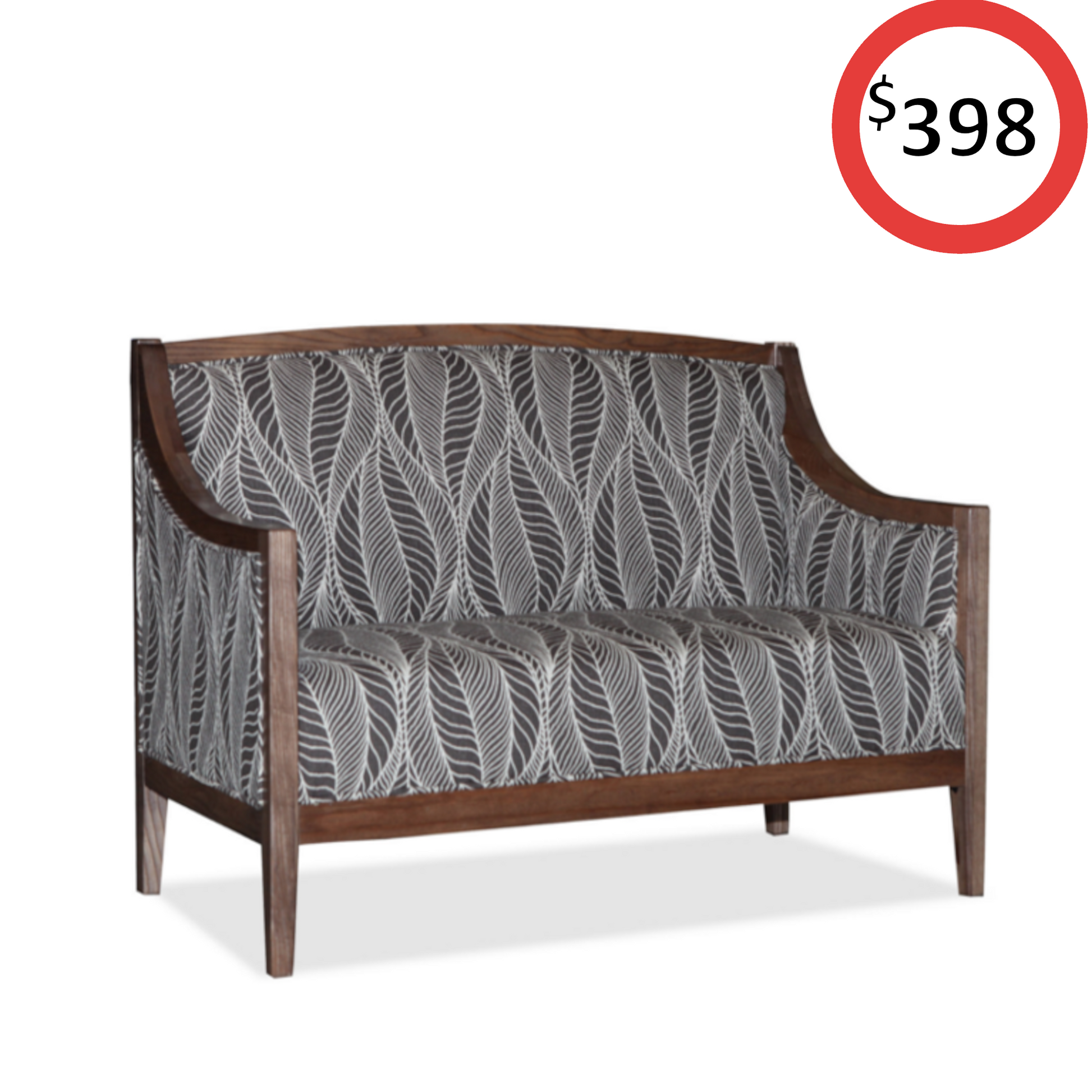 Zenith Sofa 2 Seater - Leaf Pattern Fabric