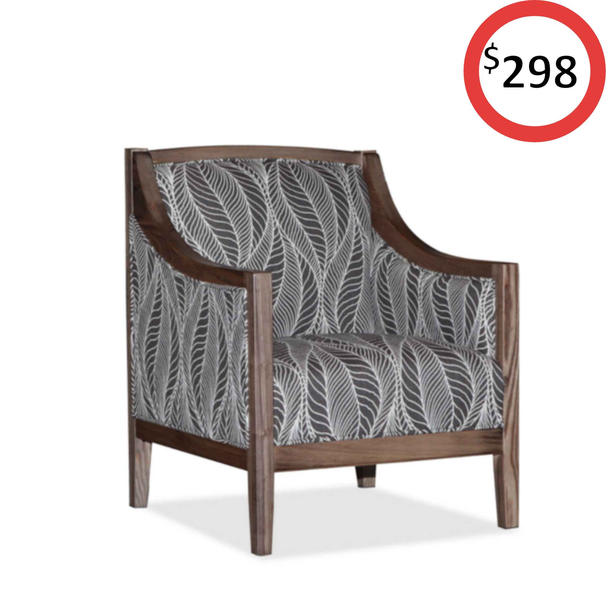 Zenith Chair - Leaf Pattern Fabric