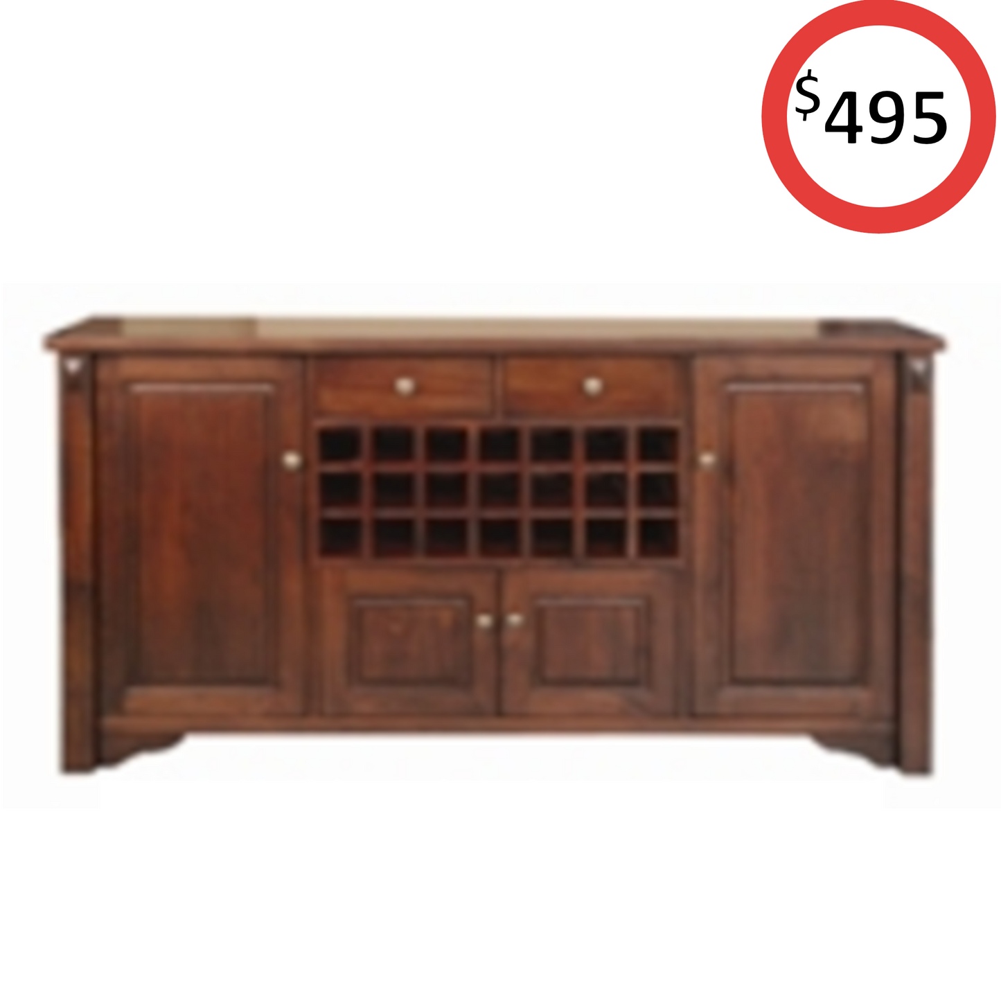 Pinnacle Large Buffet with Wine Rack - Display Model
